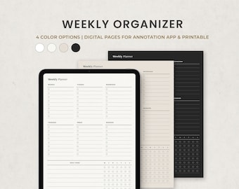 Weekly To Do List, Weekly Checklist Digital Planner Template for Goodnotes on Ipad, Printable Letter PDF