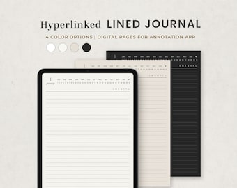 Daily Lined Digital Journal, Ruled Notebook Template for Goodnotes Ipad PDF