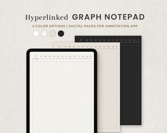 Digital Daily Graph Notepad, Grid Notebook, Journal Template for Goodnotes, Notability on Ipad