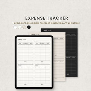 Rastreador de gastos, plantilla de planificador digital mensual diario de registro de gastos para Goodnotes en Ipad