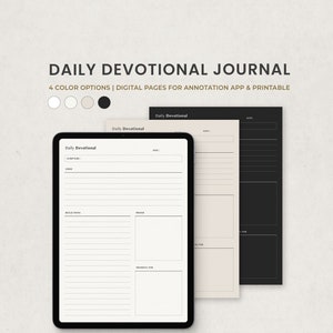 Daily Devotional Journal, Faith Planner, Bible Study Notes, Prayer Journal Digital Template for Goodnotes on Ipad, Printable Letter PDF