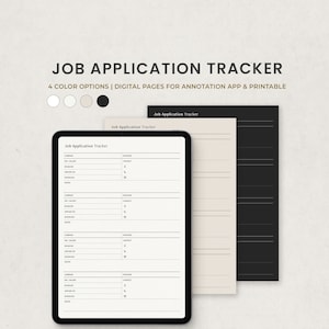 Job Application Tracker, Job Search Planner, Career Organization, Resume Submittal List Digital Planner Template for Goodnotes on Ipad