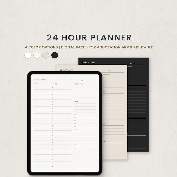 24 Hour Planner Etsy