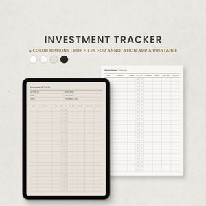 Rastreador de inversiones, plantilla de planificador digital de registro de operaciones de criptomonedas para Goodnotes en iPad, carta imprimible en PDF, páginas digitales en modo oscuro