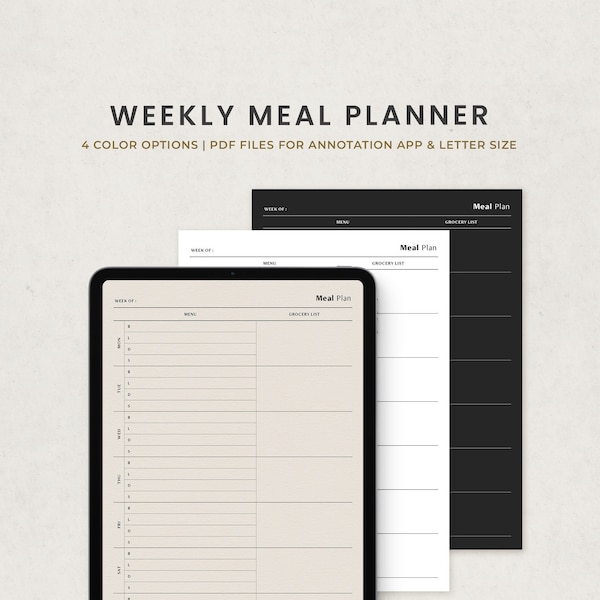 Meal and Snack Plan Template Etsy