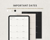Digital Important Dates Tracker, Birthdays, Events, Anniversaries, Weddings Tracker for Goodnotes Ipad, Printable PDF