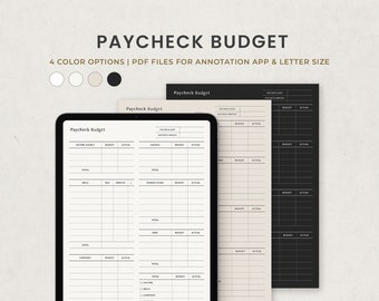 Paycheck Budget Digital Planner for Ipad Goodnotes, Budget Planner, Financial Overview, Saving Expense Tracker, Budget Template