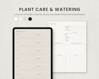 Digital Garden Planner, Plant Care and Watering Tracker for Goodnotes Ipad, Printable PDF