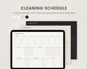 Calendario de limpieza digital, plantilla de limpieza del hogar, tareas domésticas semanales, Goodnotes de limpieza mensual Planificador de Ipad PDF