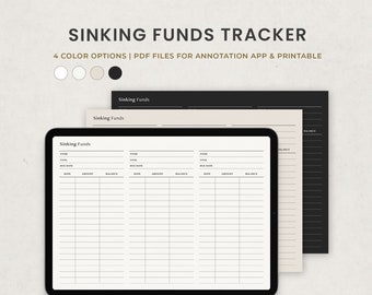 Suivi des encaissements, carnet d'épargne numérique, modèle financier pour Ipad Goodnotes, PDF imprimable