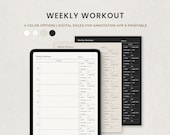 Weekly Workout Planner, Fitness Planner, Exercise Planner Digital Template for Goodnotes Ipad, Printable PDF