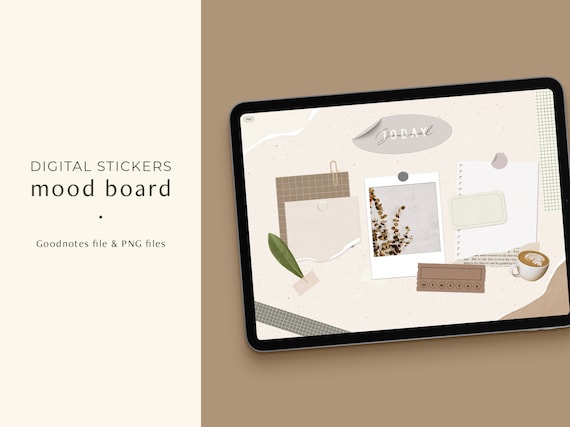 Digital Stickers Goodnotes Sticker Book, Paper Texture Minimalist Mood board , Torn Ripped Craft, Washi tape, Digital Sticky Notes