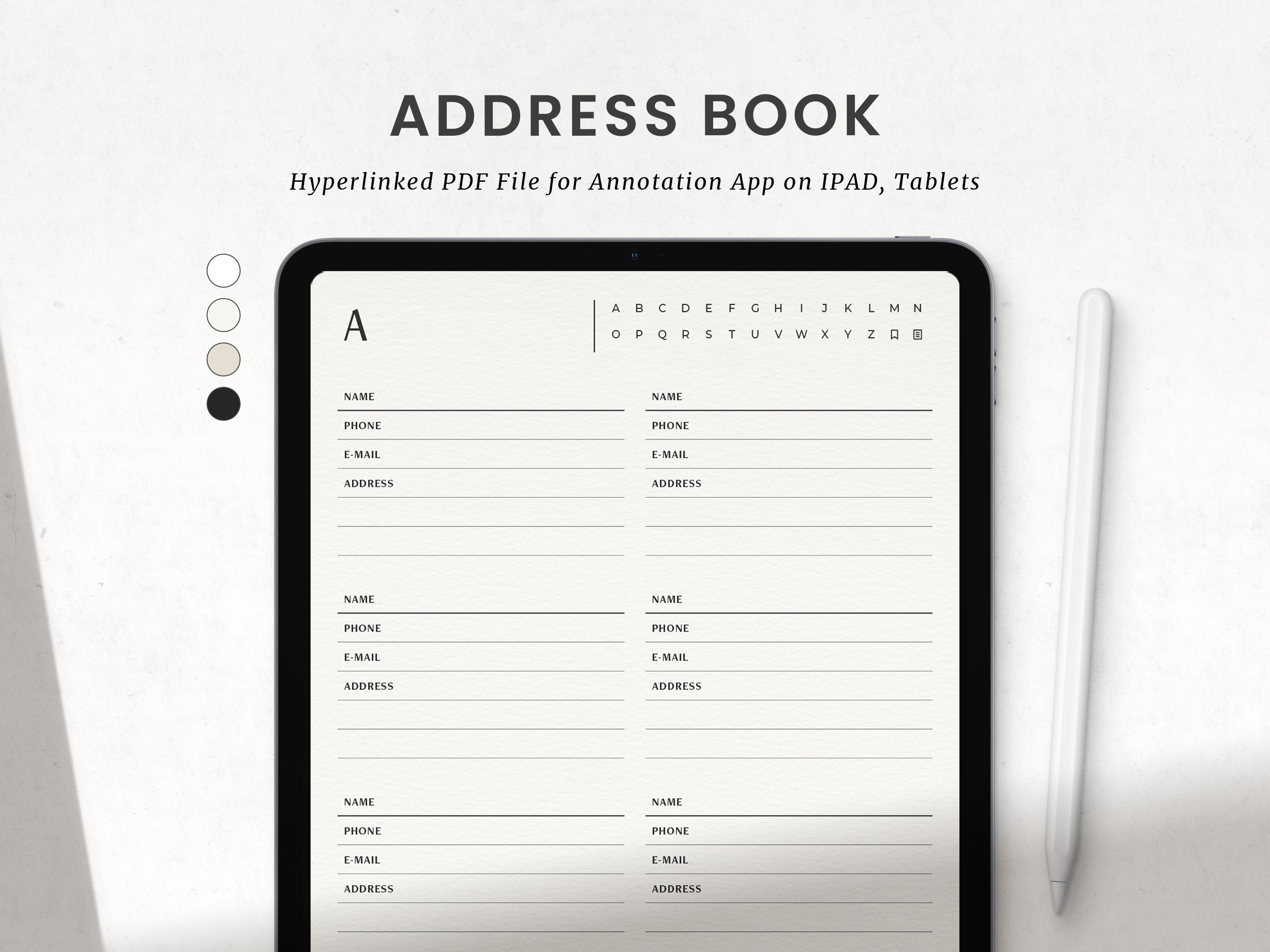 Detailed Address Book Contact List Log Contact Book Address Book With Tabs  List Phone Book Contact Information Printable Inserts PDF Refill 