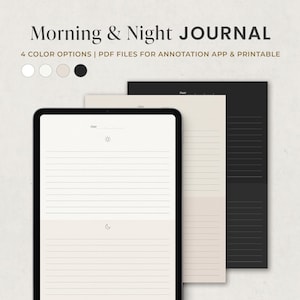 tägliches Journal, Morning & Night Reflection Journal Digitale Vorlage für Goodnotes Notability Ipad, Digitales Tagebuch, täglicher Check-in