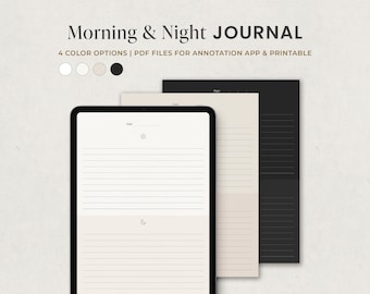 Daily Journal, Morning & Night Reflection Journal Digital Template for Goodnotes Notability Ipad, Digital Diary, Daily Check-in