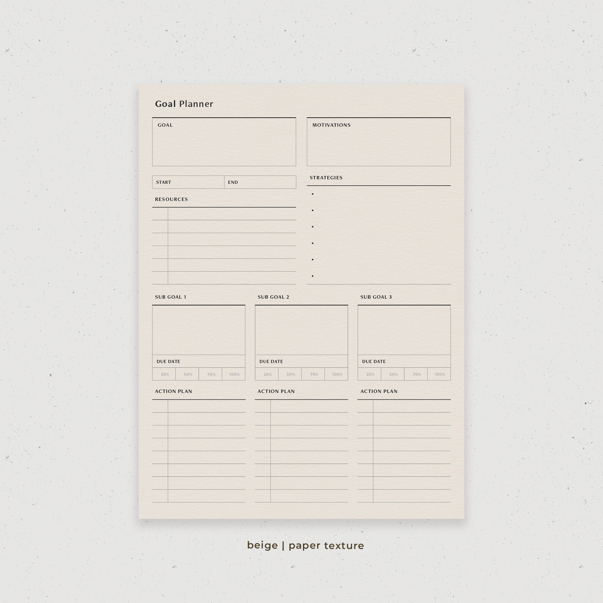 Goal Planner Goal Setting Productivity Digital Planner - Etsy