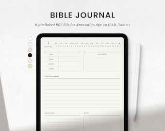 Daily Bible Journal, Bible Chapter Summary Digital Planner for Goodnotes on Ipad, Hyperlinked Faith Planner
