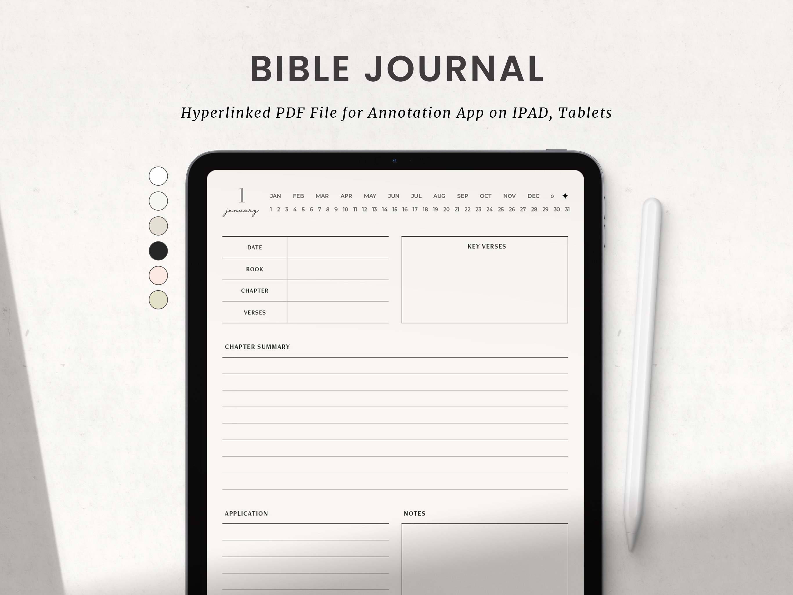 Daily Bible Journal, Bible Chapter Summary Digital Planner for Goodnotes on Ipad, Hyperlinked ...