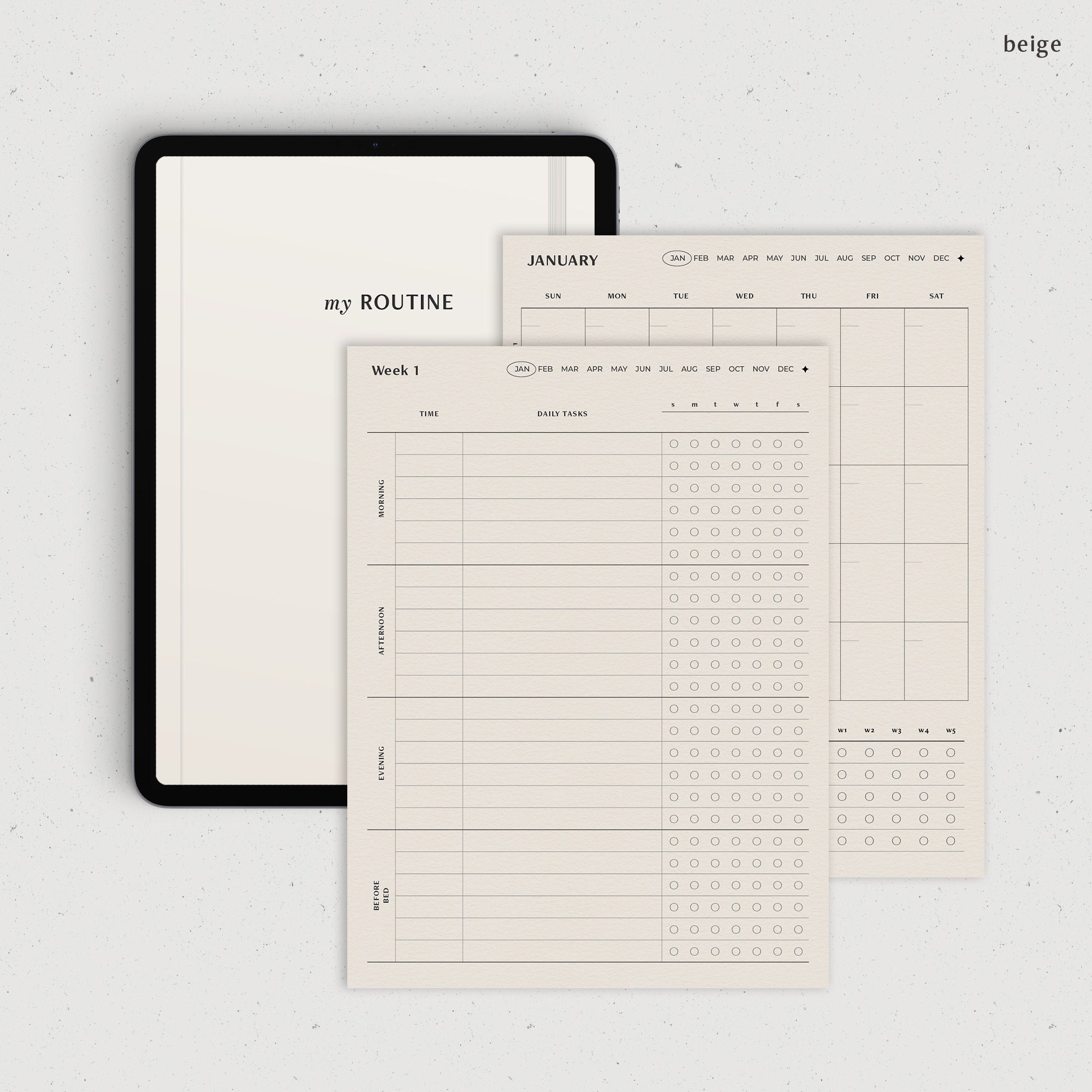 Daily Weekly Routine Planner, Morning Afternoon Night Habit Tracker ...