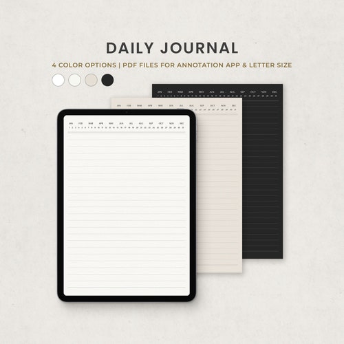 Daily Journal Daily Notes Daily Digital Paper Planner Etsy