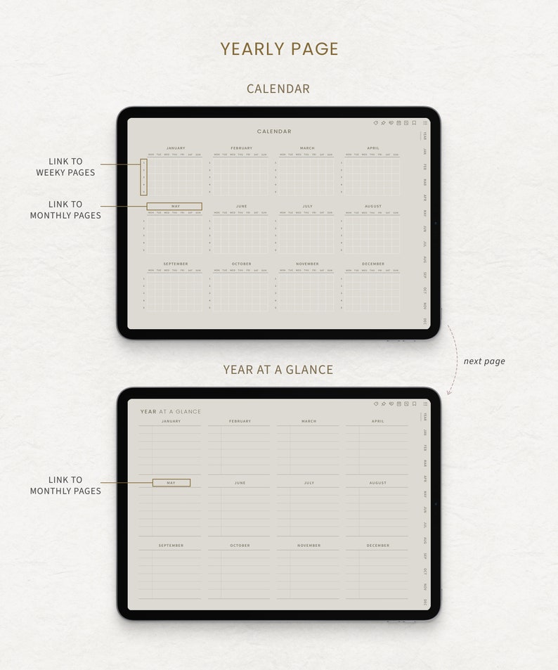 Undated Minimalist Digital Planner Goodnotes Planner Ipad Etsy