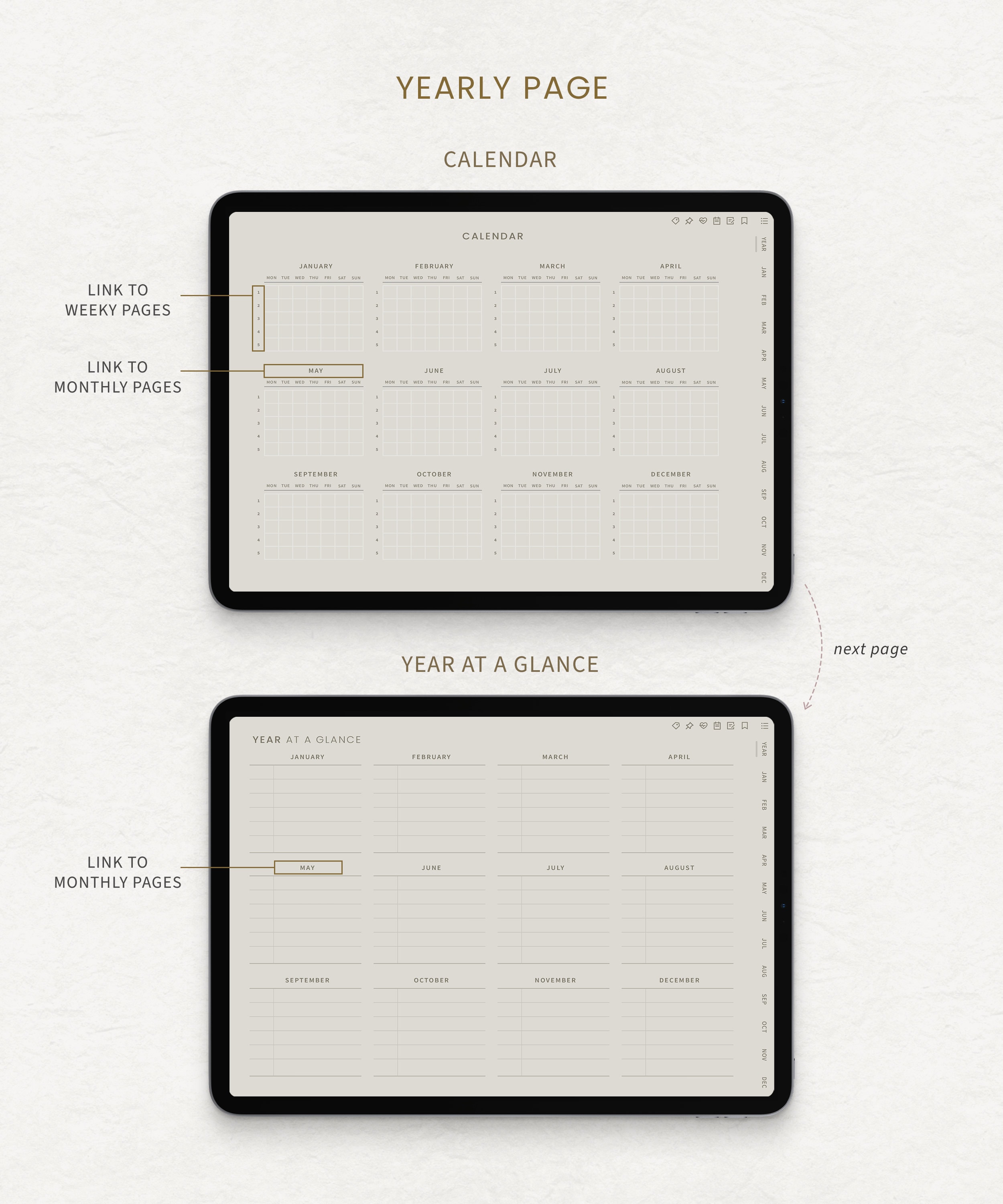 Planner Without Data Undated Minimalist Digital Planner, Goodnotes Planner, iPad Neutral ...