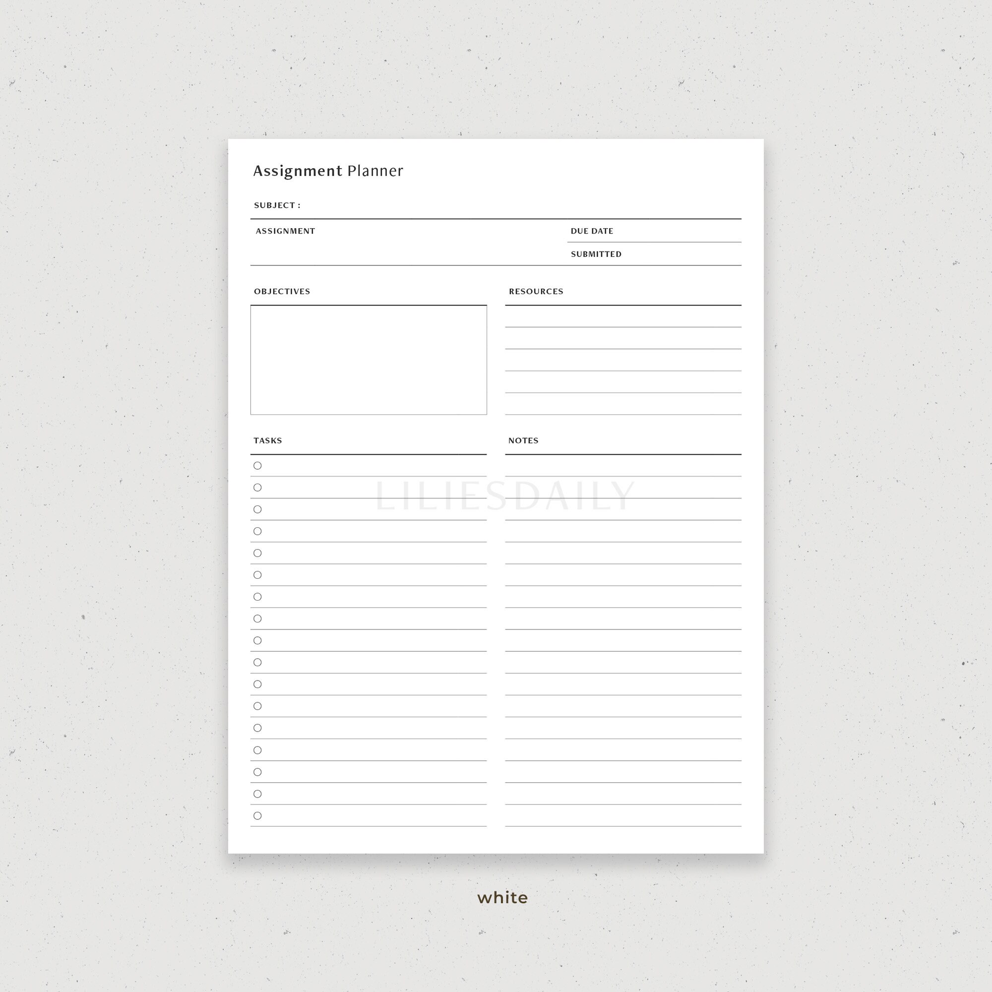 Assignment Planner Printable, Student Homework Digital Planner for ...