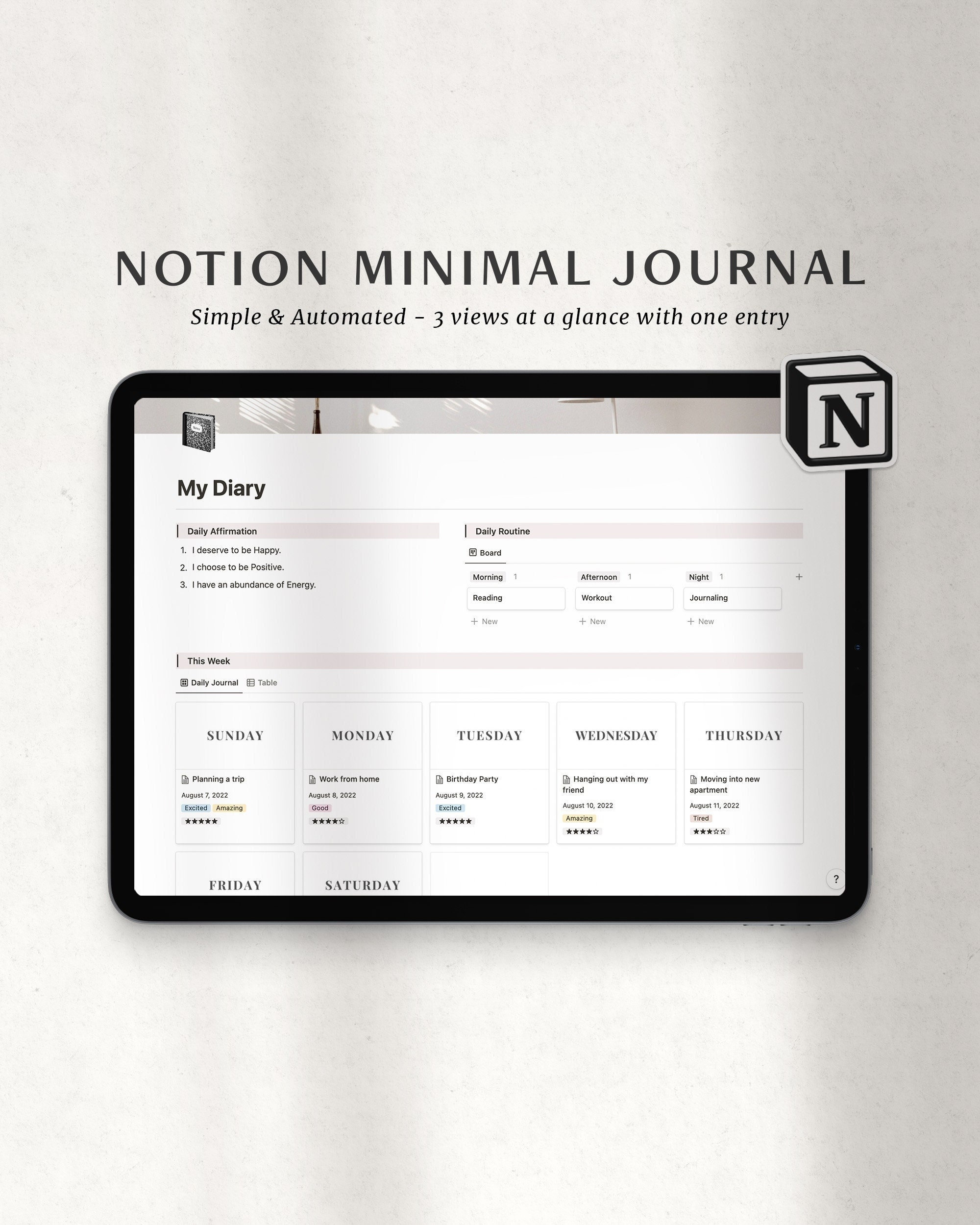 Notion Journal Template Daily Diary Notion Planner With Etsy Notion Journal Template Daily Diary Notion Planner With Etsy