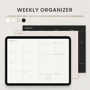 Weekly Planner Digital, Weekly Organizer Template for Goodnotes Notability Ipad Android PDF, Student Planner, Weekly To Do List
