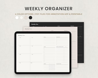 Weekly Planner Digital, Weekly Organizer Template for Goodnotes Notability Ipad Android PDF, Student Planner, Weekly To Do List