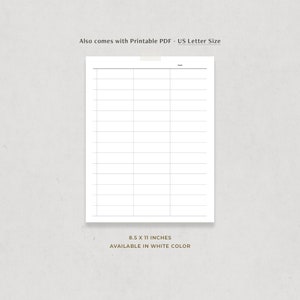May include: A blank printable checklist with a grid layout and the text "Date" at the top. The checklist is 8.5 x 11 inches and available in white.