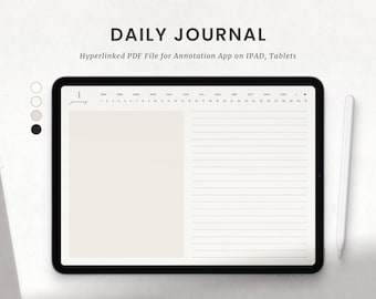 Tages Journal, Digitales Foto Journal, Goodnotes Bullet Journal, Landschafts Notizbuch, Halbliniert, Dot Grid Notizen