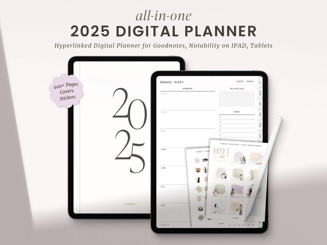 Digital Planner 2025, Goodnotes Planner, iPad Android Notability ...