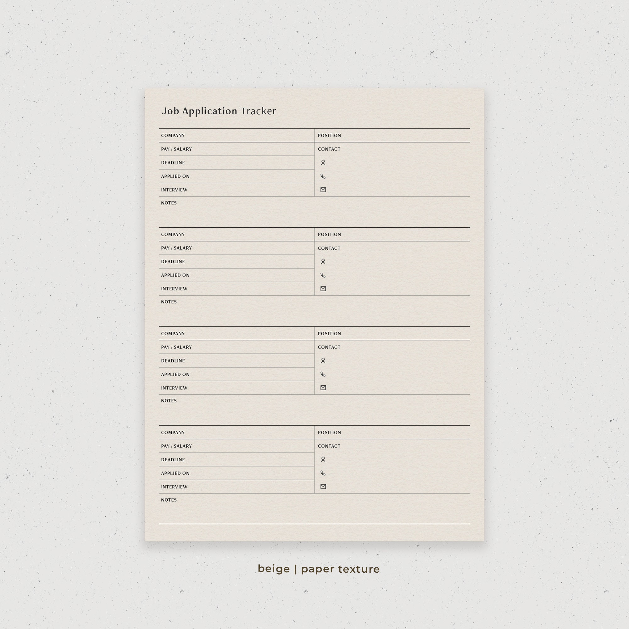 Job Application Tracker Job Search Planner Career - Etsy