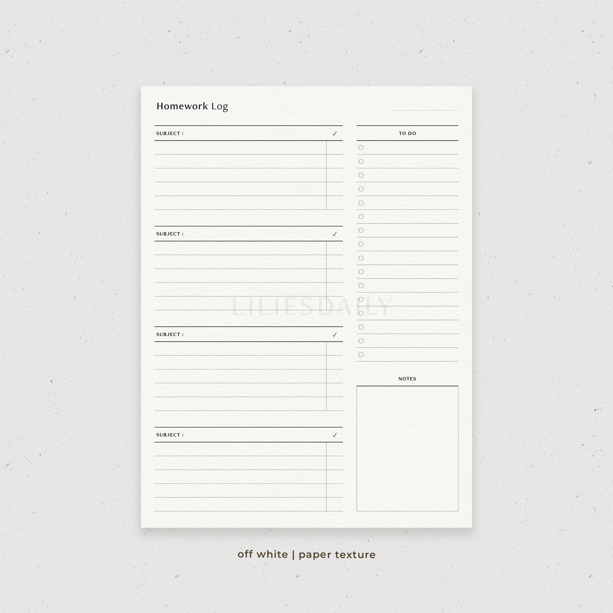 Assignment Log Lay Out Homework Log, Assignment Tracker Digital Template for Goodnotes, iPad ...