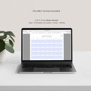 2026年、2027年の月間カレンダー、ミニマリストプランナー、Goodnotes iPad用の印刷可能で記入可能な月間デジタルテンプレート 画像 7