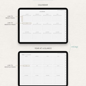 Undated Planner, Minimalist Digital Planner, iPad Goodnotes Daily Planner, Notability Planner, Simple Student Planner image 3