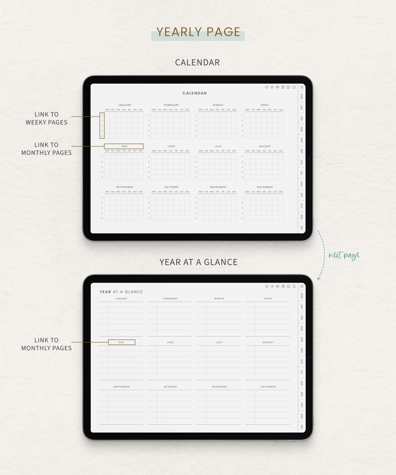 Undated Digital Planner, Minimalist Goodnotes Planner, iPad Daily ...
