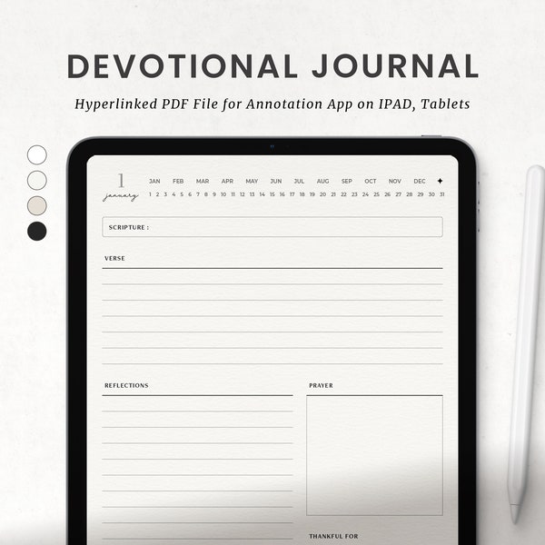 Digital Devotional Journal, Daily Prayer Journal, Faith Planner, Bible Study Notes Digital Planner for Goodnotes on Ipad