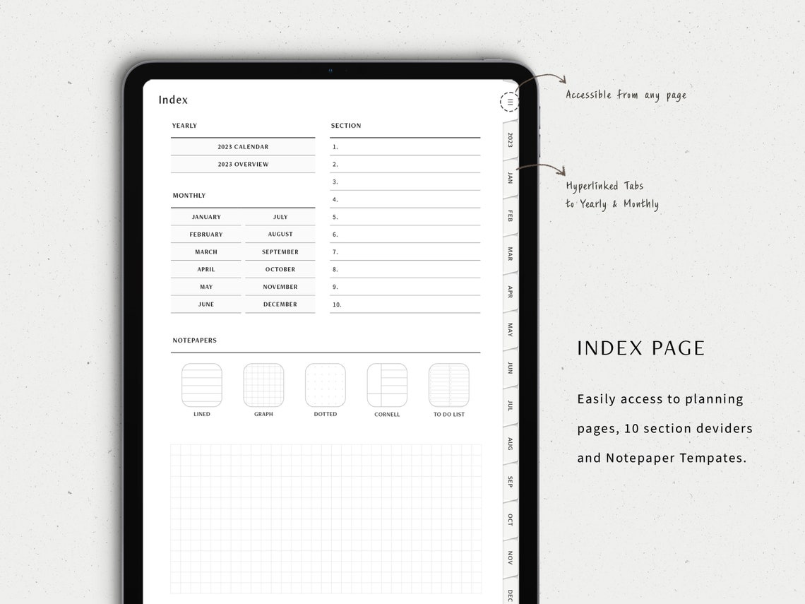 2023 Essential Digital Planner for Goodnotes Notability on Etsy