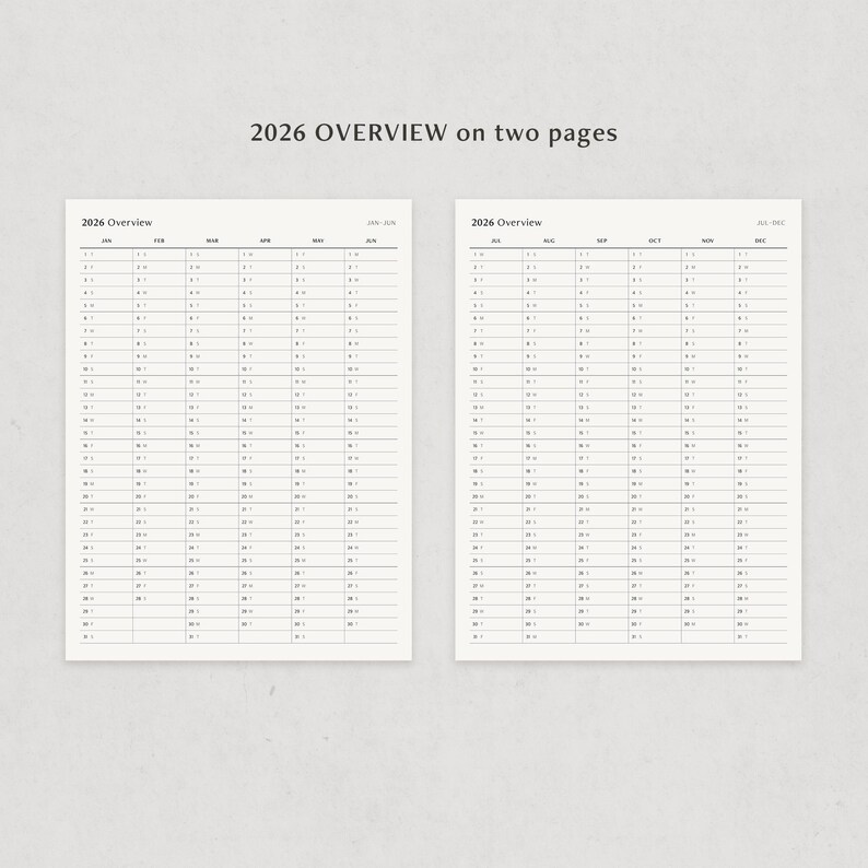 Resumen 2026, Calendario Anual, Planificador Semestral, Plantilla Digital para Goodnotes iPad, PDF Imprimible imagen 3