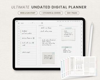 Undated Digital Planner, Minimalist Goodnotes Planner, Ipad Daily Planner, Notability Planner, Simple Student Planner