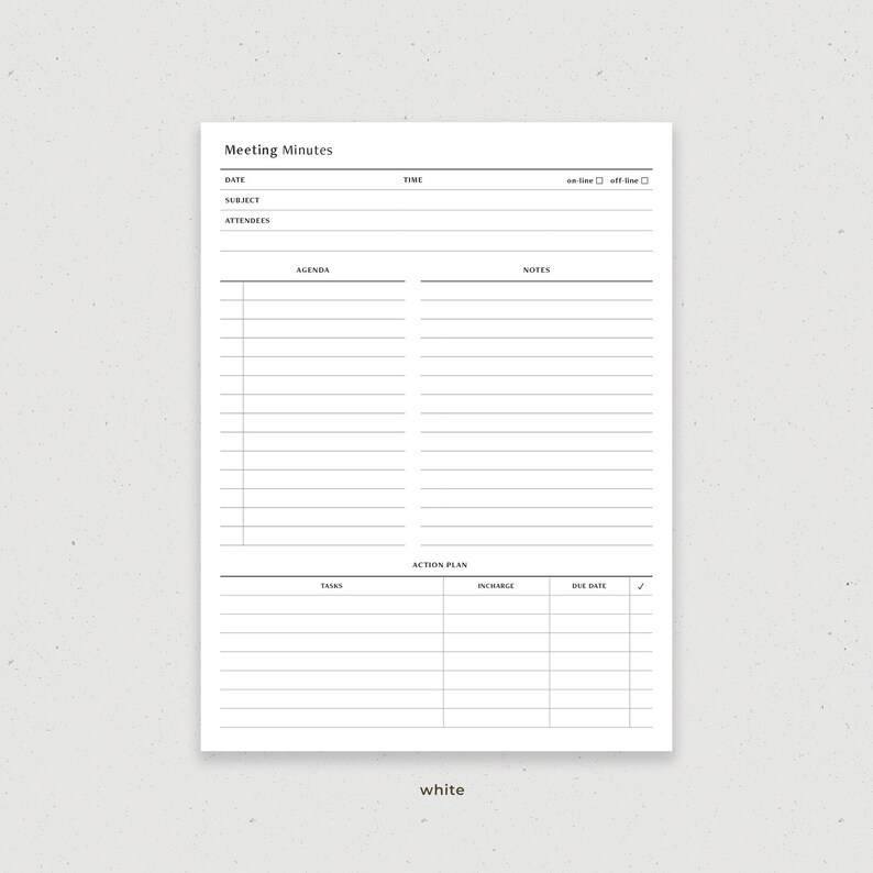 Meeting Notes Meeting Minutes Meeting Agenda Digital Planner Etsy