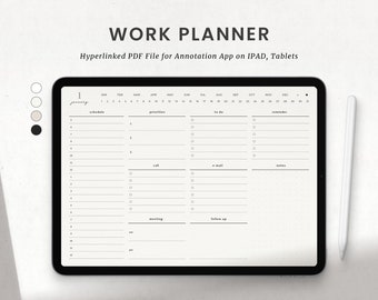 Digital Work Planner, Goodnotes Office Planner, Business Organizer, Ipad Notability Task Checklist Template PDF