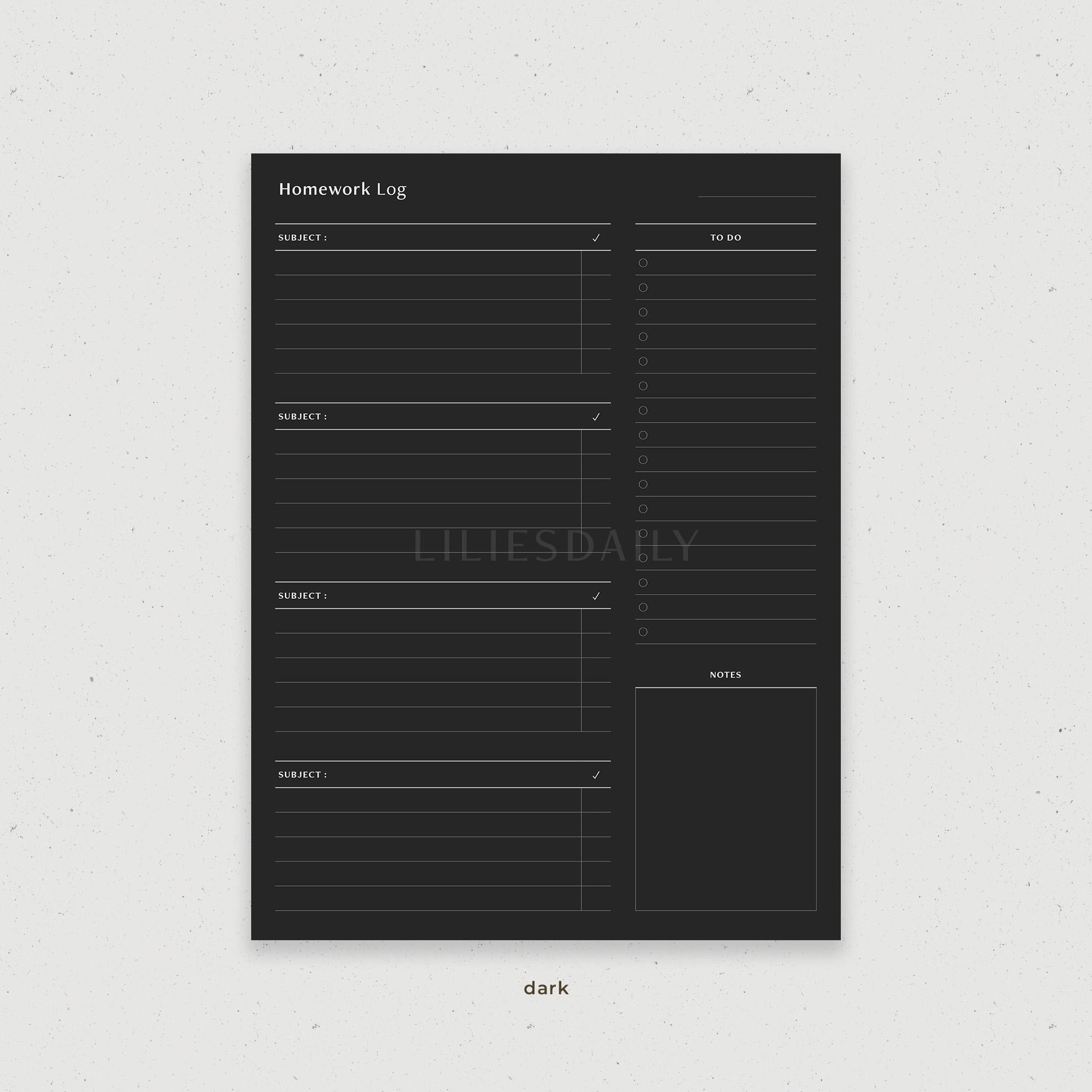 Assignment Log Lay Out Homework Log, Assignment Tracker Digital Template for Goodnotes, iPad ...