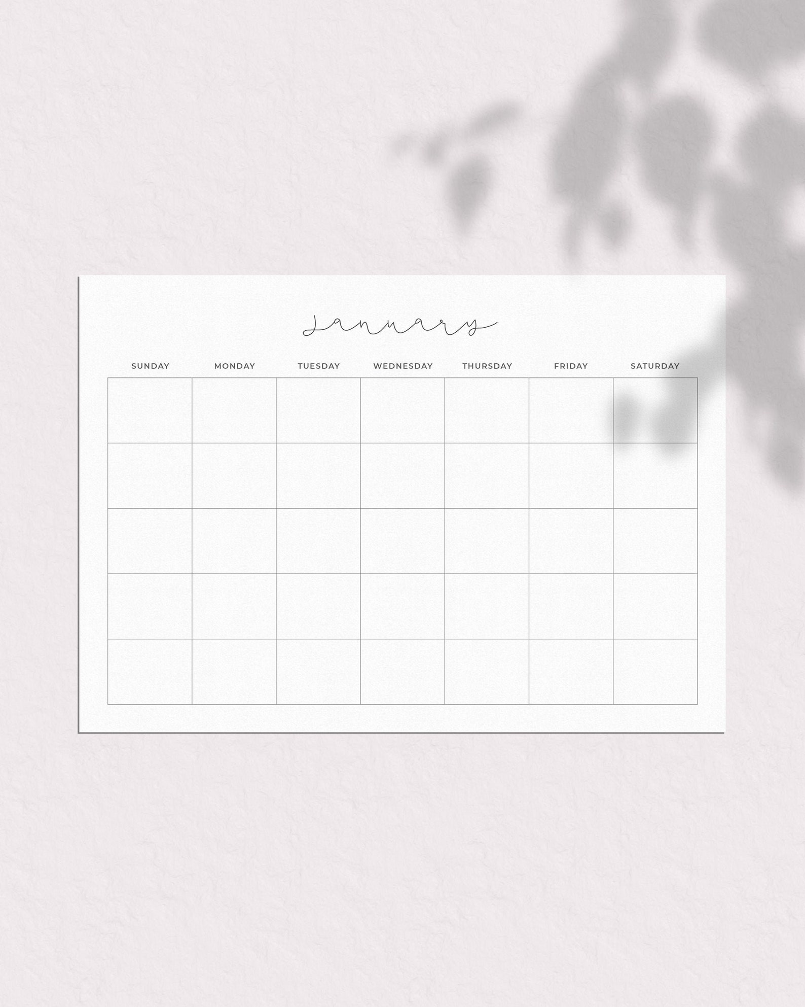 undated monthly calendar printable pdf template monthly etsy