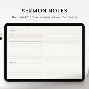 Digital Sermon Notes, Goodnotes Ipad Bible Study Journal, BibleNotes, Faith Journal