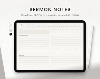 Digitale Predigt Notizen, Goodnotes Ipad Bibelstudien Journal, Biblinotes, Glaube Journal