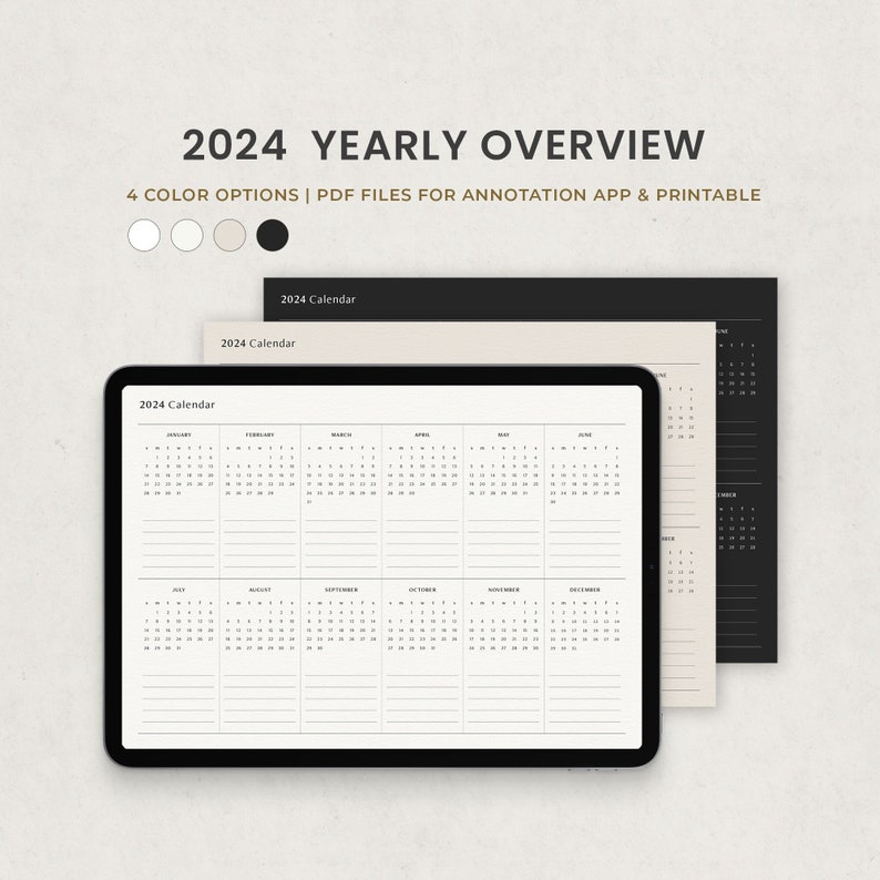 Calendario digital 2024 Plantilla de planificador de descripción