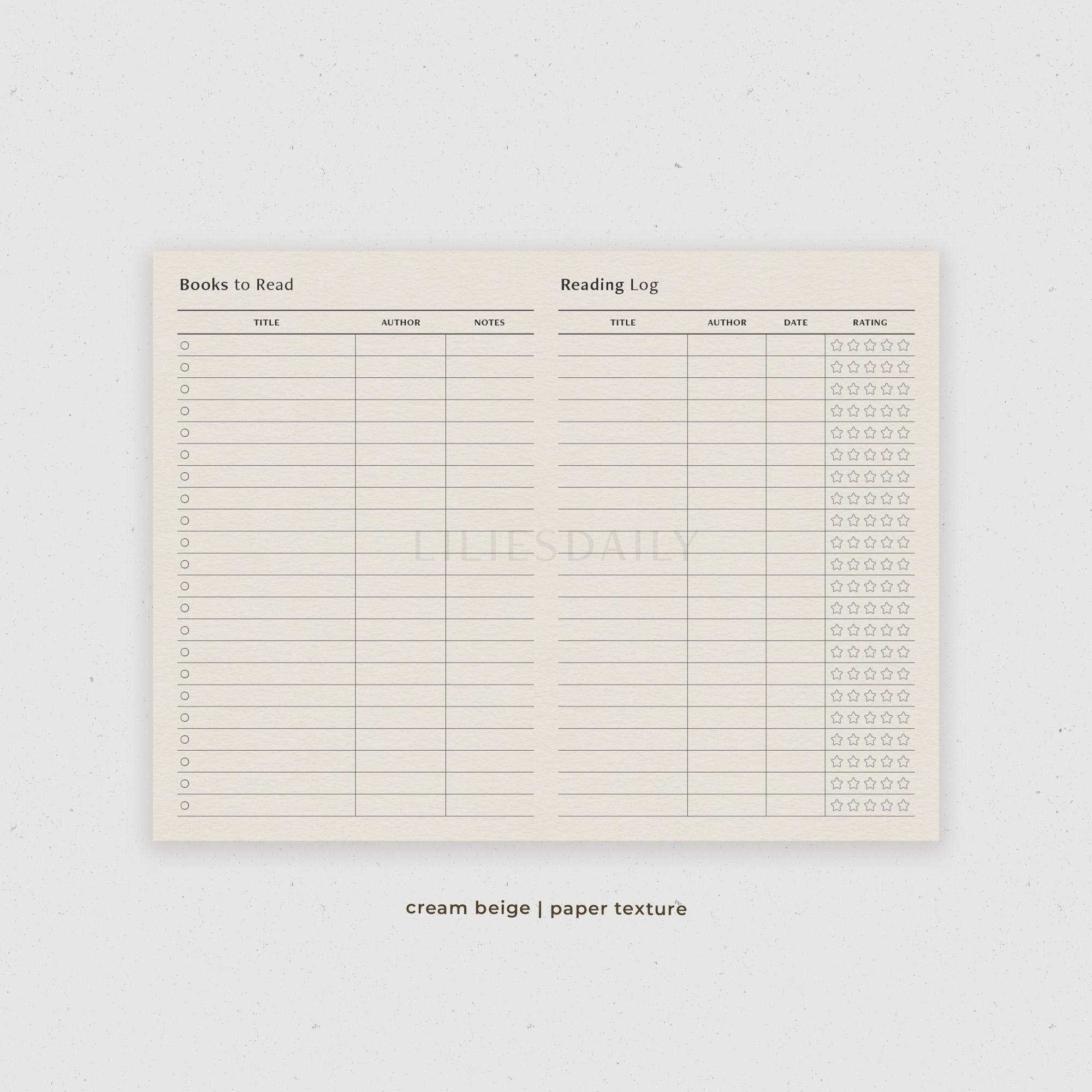 Books to Read & Reading Log Template, Goodnotes Book Tracker Digital ...